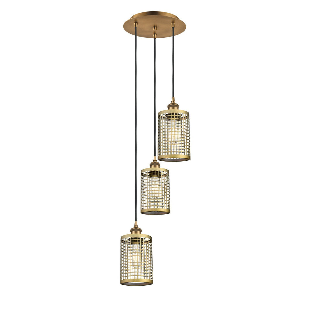 Innovations Downtown Urban 113B-3P-BB-M18-BB Chandelier Light - Brushed Brass