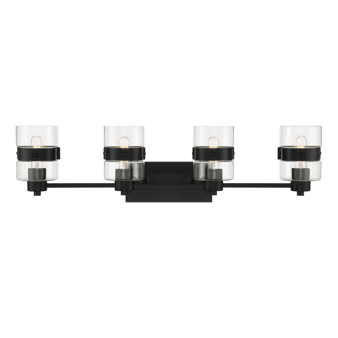Designers Fountain Midnight LA D222M-4B-MB Bath Vanity Light 33 in. wide - Matte Black