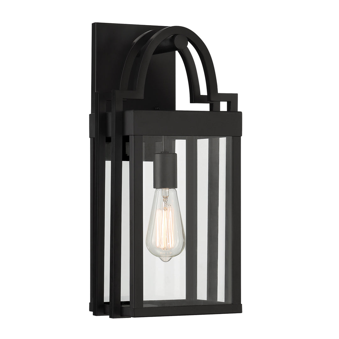 Designers Fountain D240M-8OW-MB Monroe One Light Wall Lantern Outdoor Black