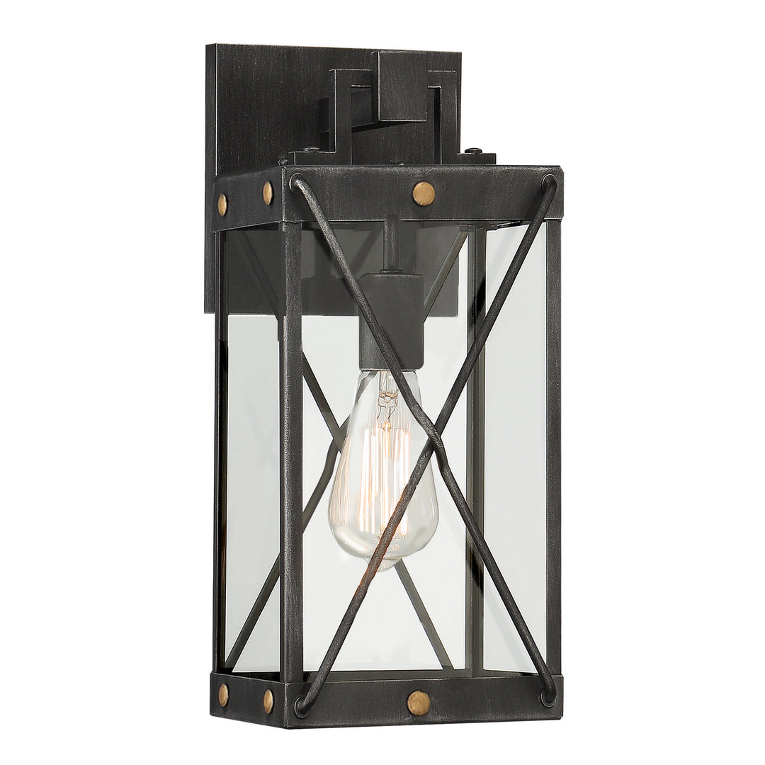 Designers Fountain D242M-7LOW-WP Shady Glen One Light Wall Lantern Outdoor Pewter, Nickel, Silver