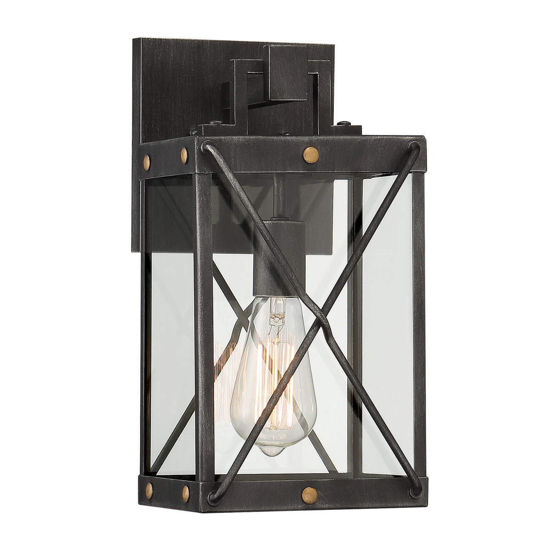 Designers Fountain D242M-7OW-WP Shady Glen One Light Wall Lantern Outdoor Pewter, Nickel, Silver