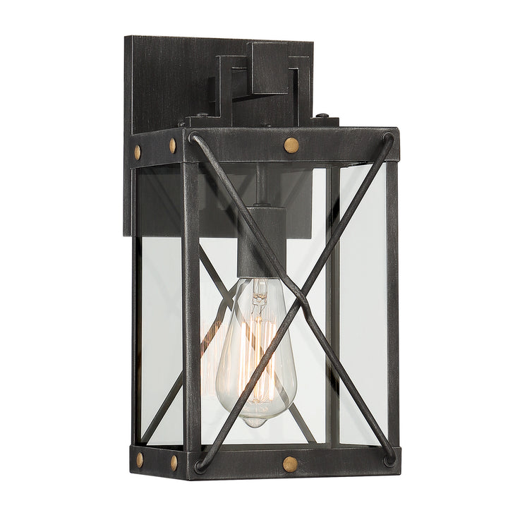 Designers Fountain D242M-7OW-WP Shady Glen One Light Wall Lantern Outdoor Pewter, Nickel, Silver