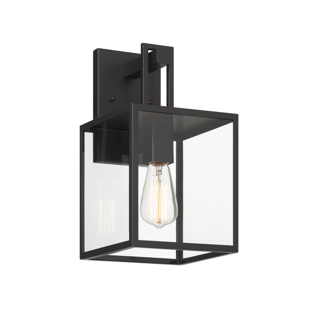 Designers Fountain D297M-8EW-MB Preston One Light Wall Lantern Outdoor Black