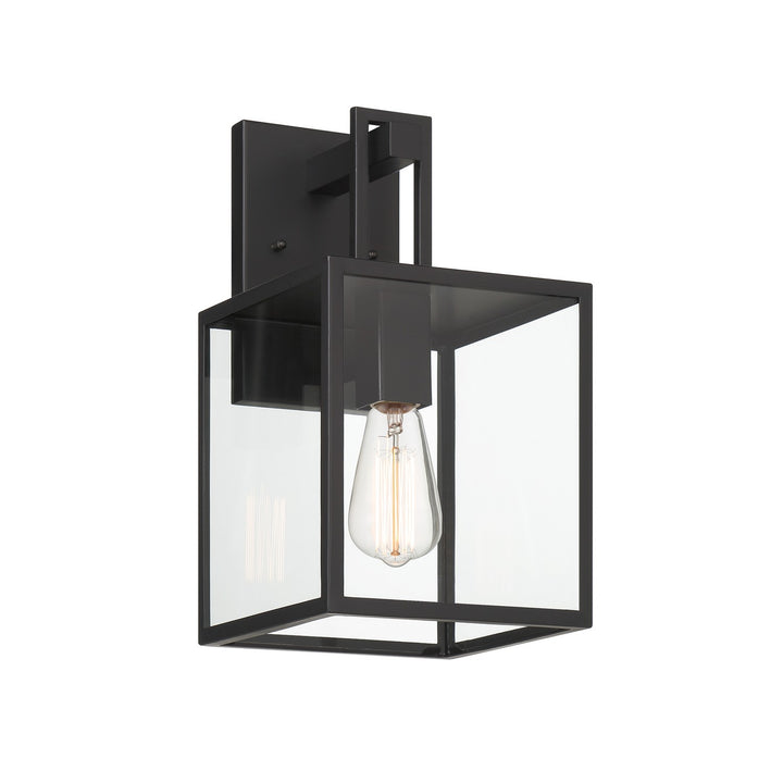 Designers Fountain D297M-8EW-MB Preston One Light Wall Lantern Outdoor Black