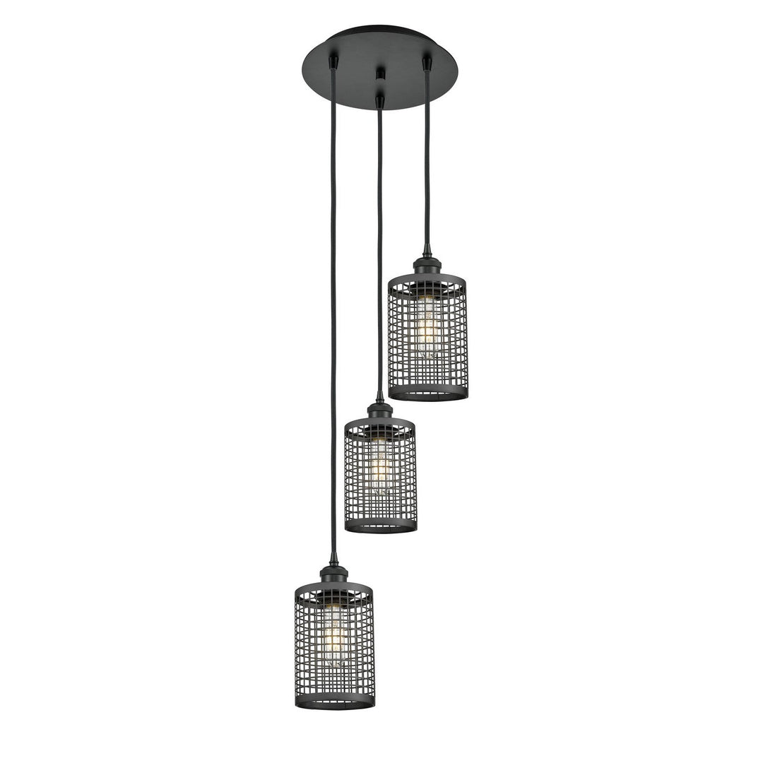 Innovations Downtown Urban 113B-3P-BK-M18-BK Chandelier Light - Matte Black