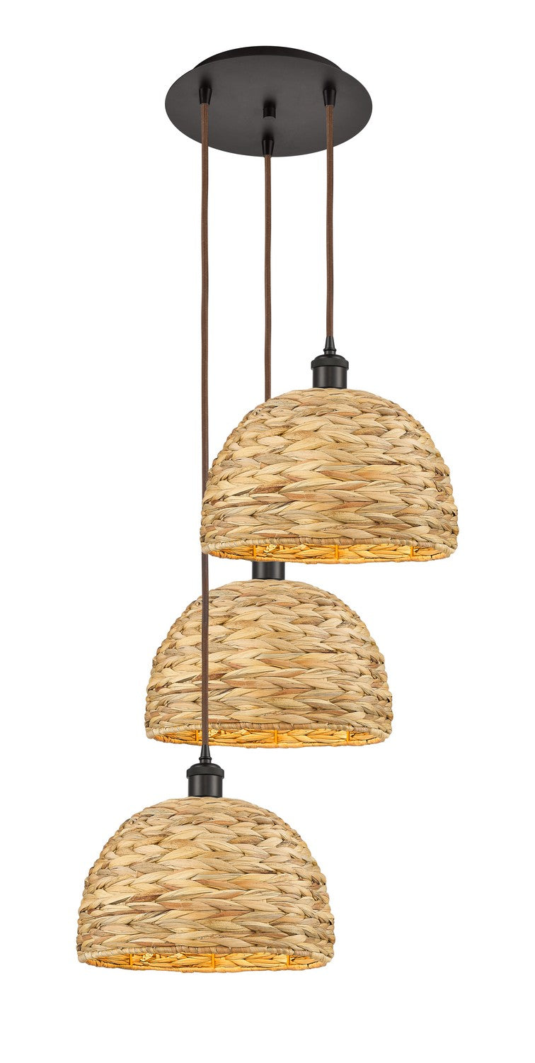 Innovations Downtown Urban 113B-3P-OB-RBD-12-NAT Chandelier Light - Oil Rubbed Bronze