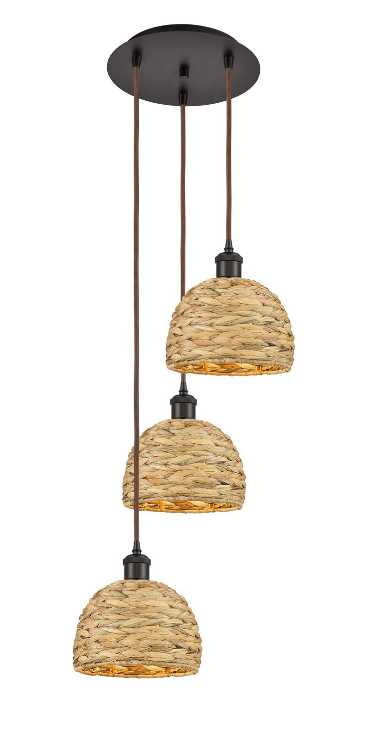 Innovations Downtown Urban 113B-3P-OB-RBD-8-NAT Chandelier Light - Oil Rubbed Bronze