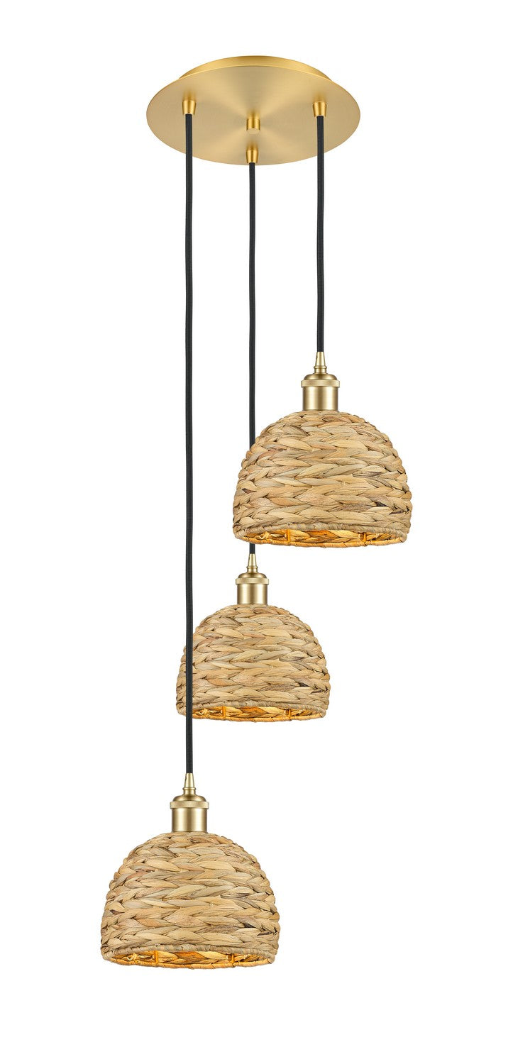 Innovations Downtown Urban 113B-3P-SG-RBD-8-NAT Chandelier Light - Satin Gold