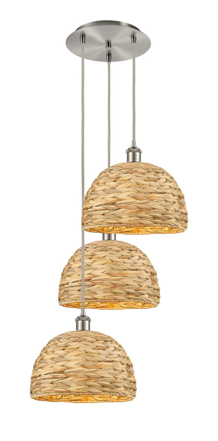 Innovations Downtown Urban 113B-3P-SN-RBD-12-NAT Chandelier Light - Brushed Satin Nickel