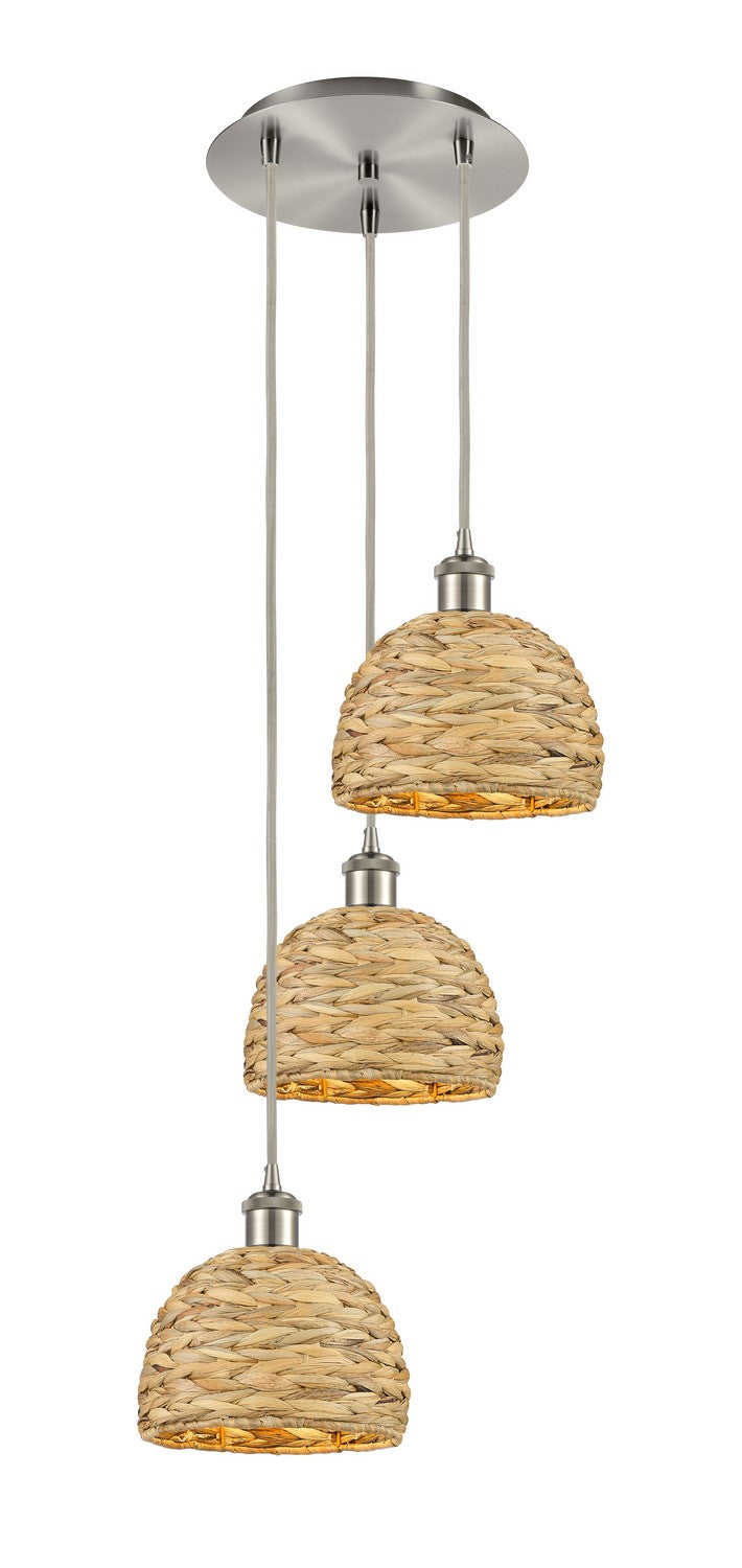 Innovations Downtown Urban 113B-3P-SN-RBD-8-NAT Chandelier Light - Brushed Satin Nickel