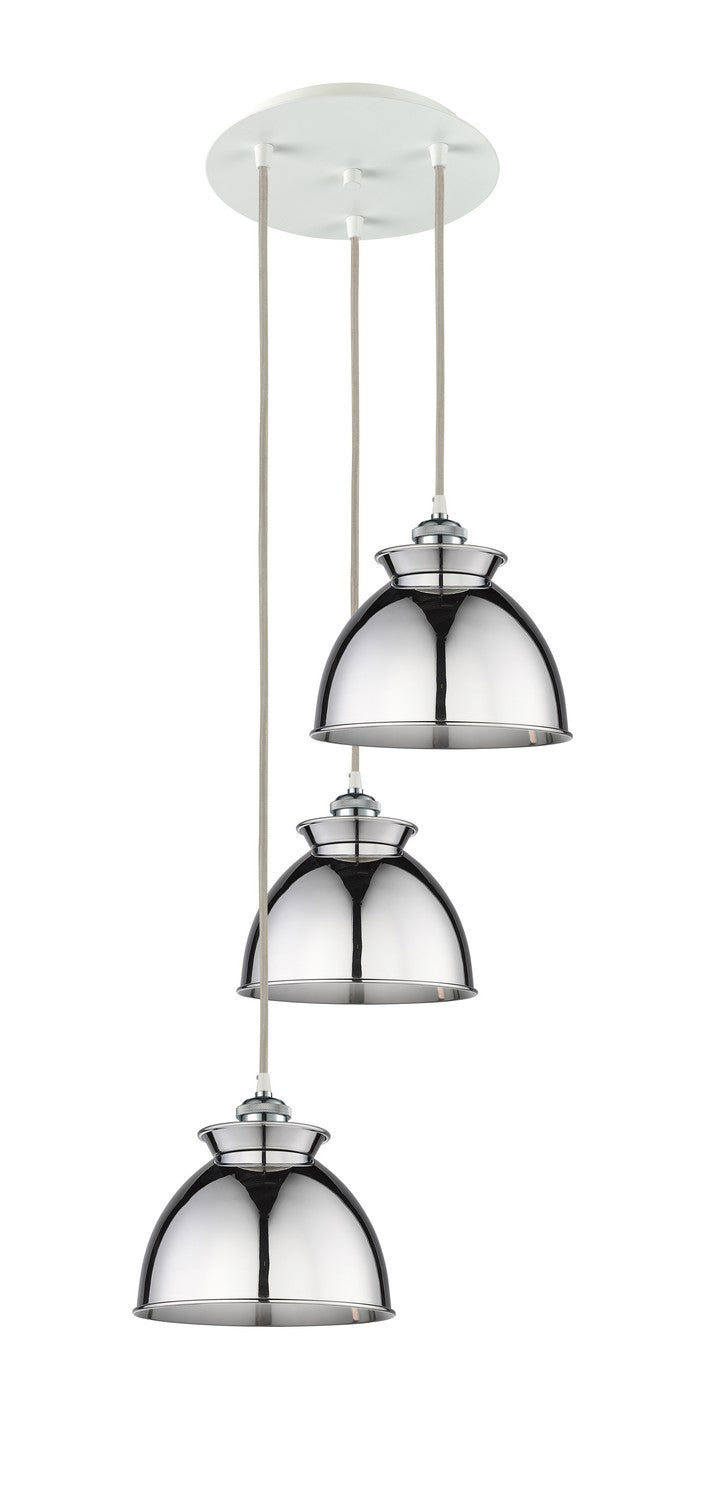 Innovations Downtown Urban 113B-3P-WPC-M14-PC Chandelier Light - White and Polished Chrome