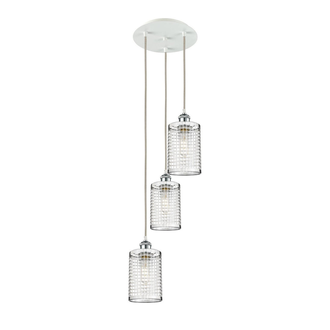 Innovations Downtown Urban 113B-3P-WPC-M18-PC Chandelier Light - White and Polished Chrome