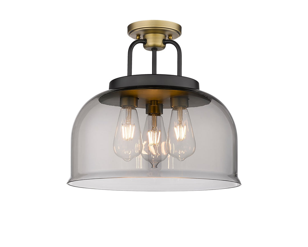 Innovations Downtown Urban 239-3C-BBB-G239-15SM Ceiling Light - Black Brushed Brass