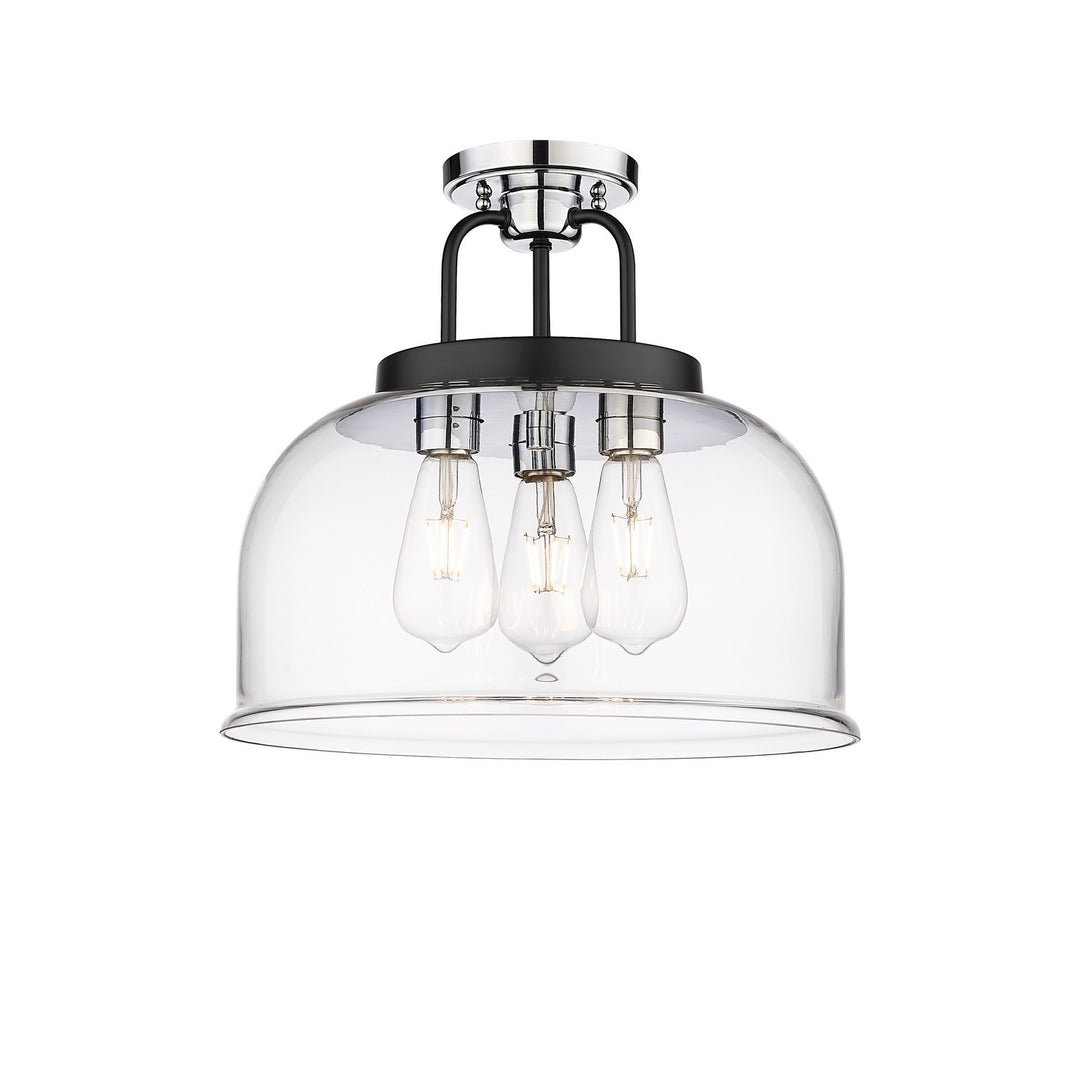 Innovations Downtown Urban 239-3C-BPC-G239-15CL Ceiling Light - Black Polished Chrome