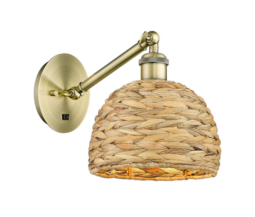 Innovations Downtown Urban 317-1W-AB-RBD-8-NAT Wall Sconce Light - Antique Brass