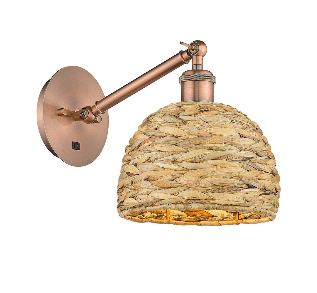 Innovations Downtown Urban 317-1W-AC-RBD-8-NAT Wall Sconce Light - Antique Copper