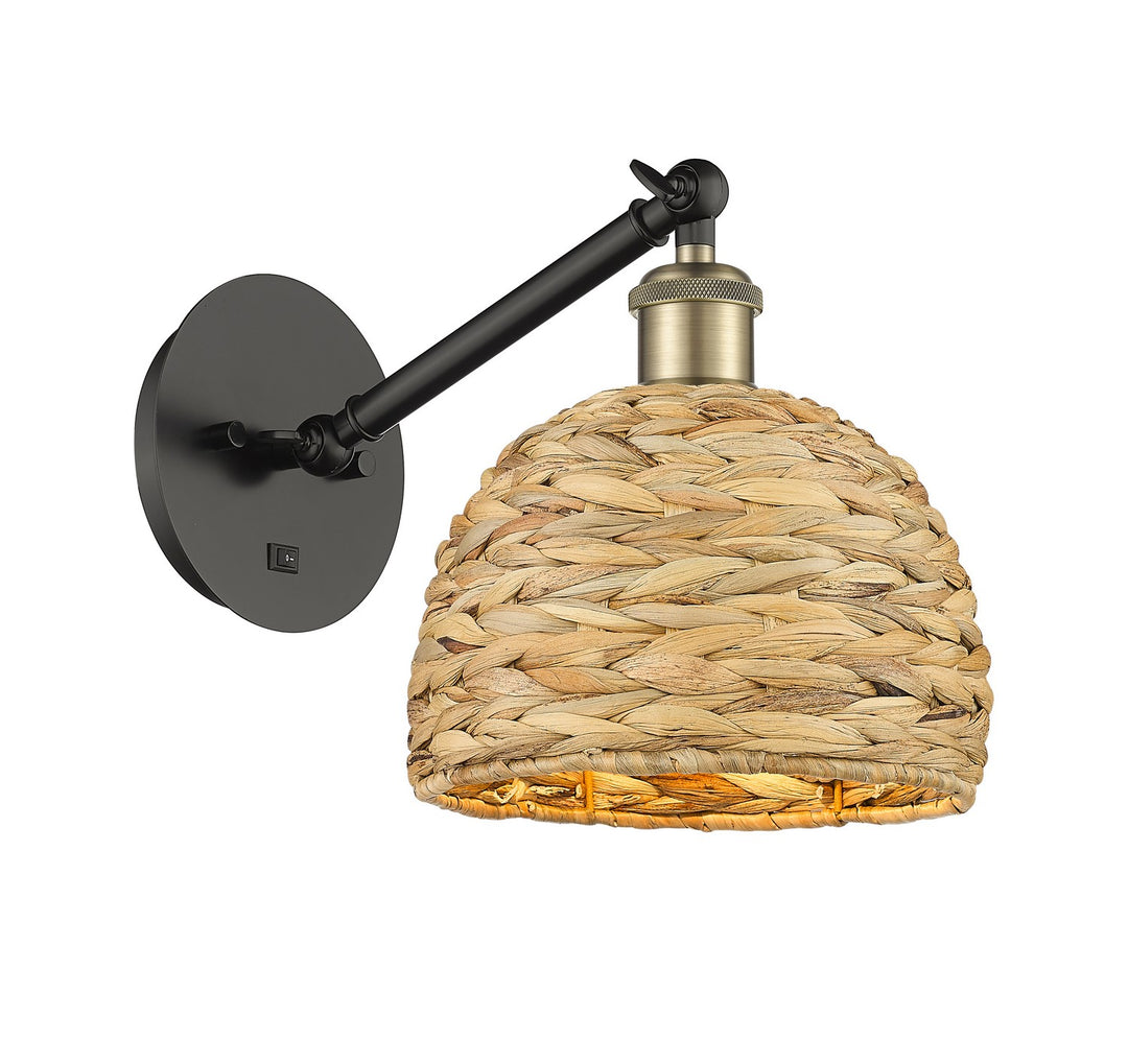 Innovations Downtown Urban 317-1W-BAB-RBD-8-NAT Wall Sconce Light - Black Antique Brass