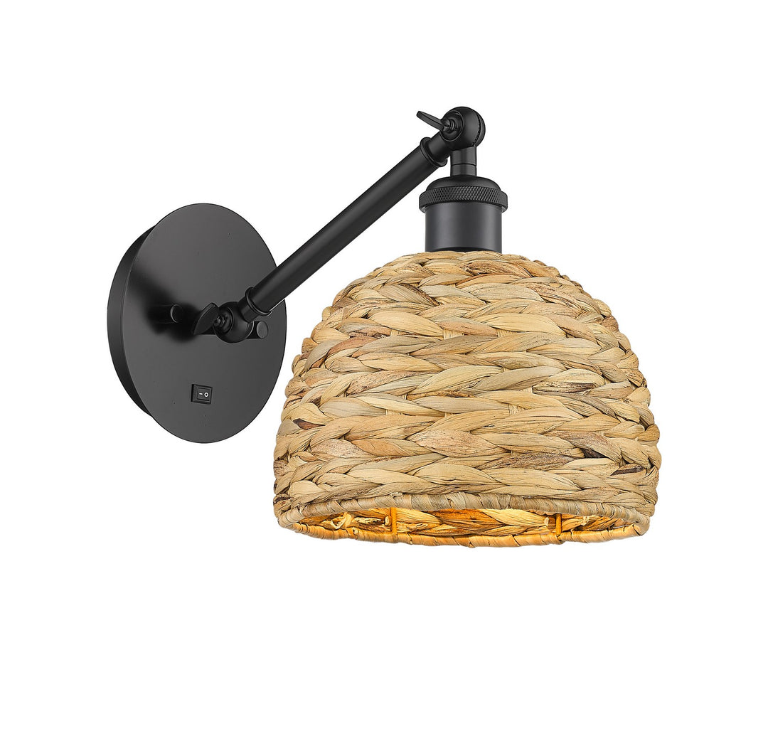 Innovations Downtown Urban 317-1W-BK-RBD-8-NAT Wall Sconce Light - Matte Black