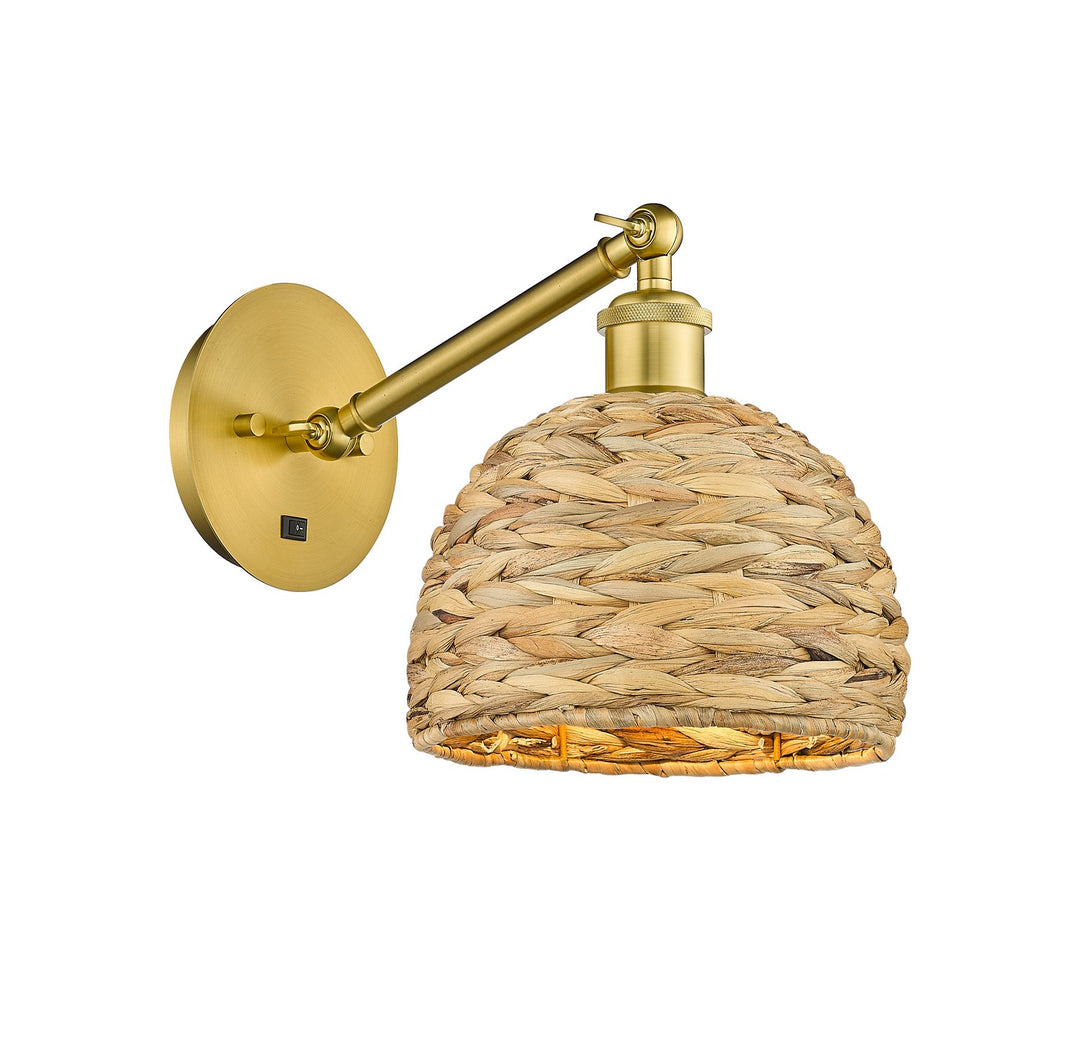 Innovations Downtown Urban 317-1W-SG-RBD-8-NAT Wall Sconce Light - Satin Gold