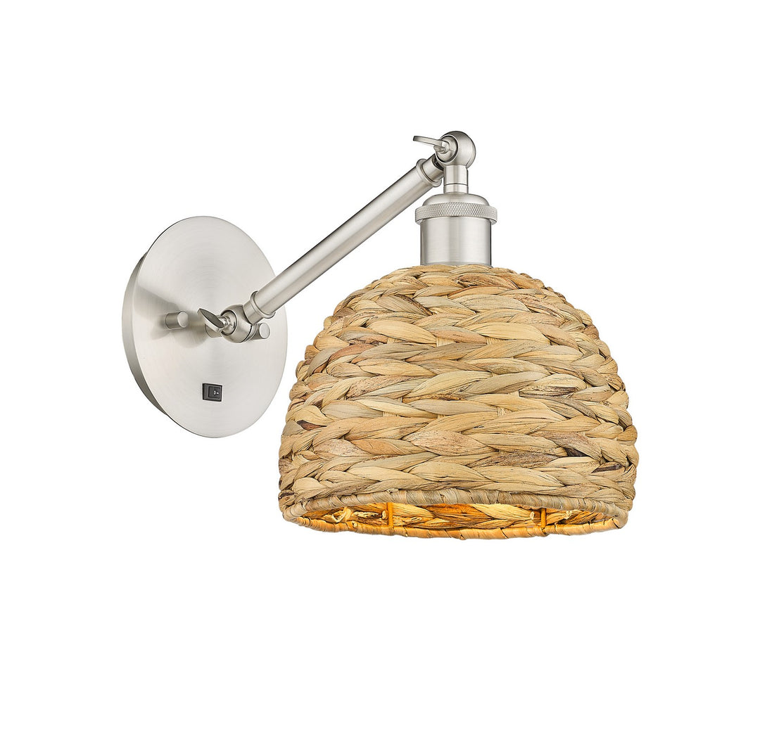 Innovations Downtown Urban 317-1W-SN-RBD-8-NAT Wall Sconce Light - Satin Nickel