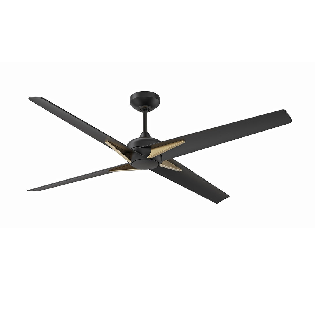 Kendal Alestra AC30356-BLK/OCB Ceiling Fan 56 - Matte Black & Oilcan Brass, Black/