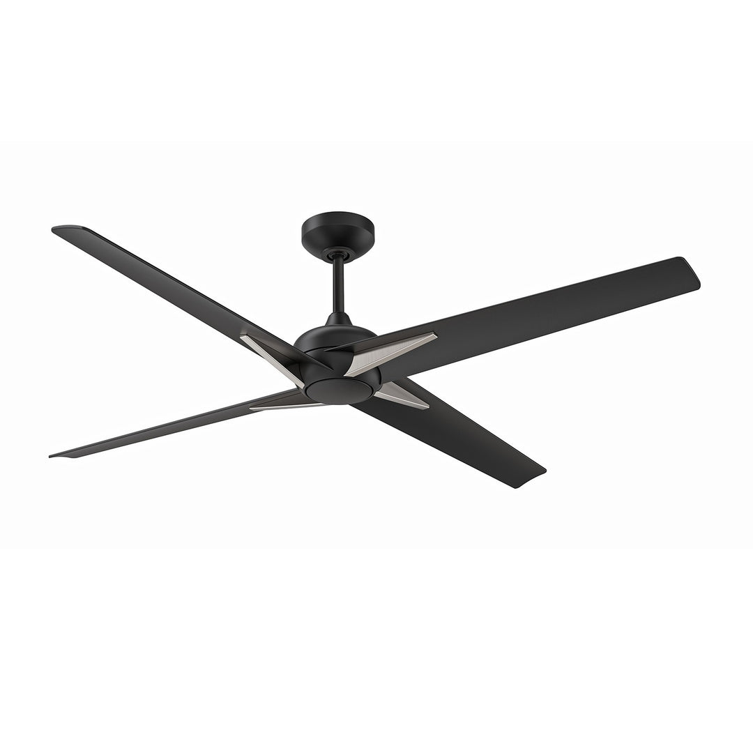 Kendal Alestra AC30356-BLK/SN Ceiling Fan 56 - Matte Black & Satin Nickel, Black/