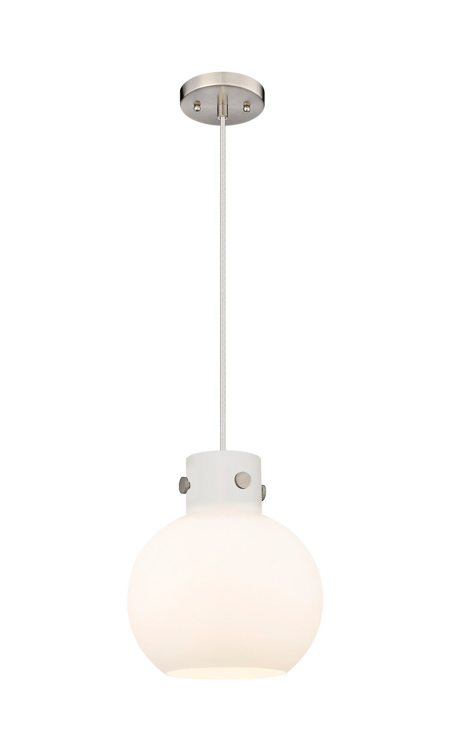 Innovations Newton 410-1PM-SN-G410-10WH Pendant Light - Brushed Satin Nickel