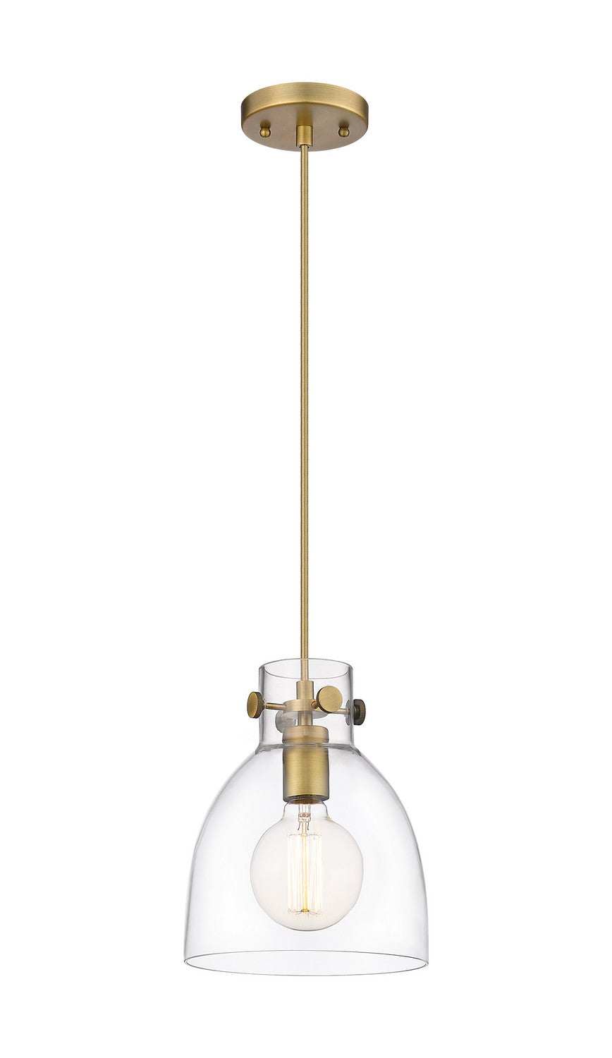 Innovations Downtown Urban 410-1PS-BB-G412-8CL Pendant Light - Brushed Brass