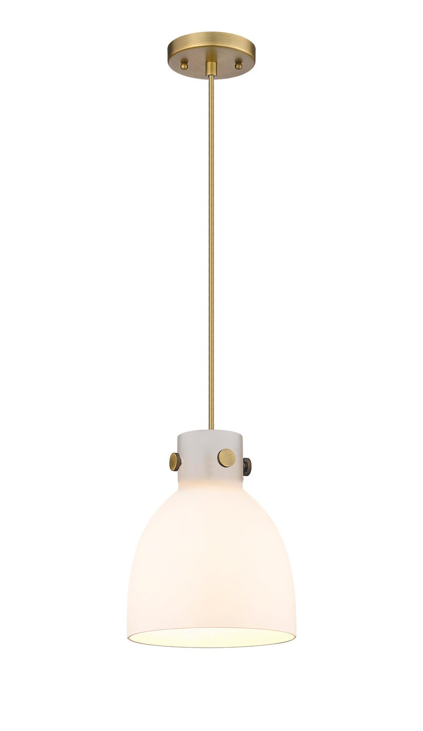 Innovations Downtown Urban 410-1PS-BB-G412-8WH Pendant Light - Brushed Brass