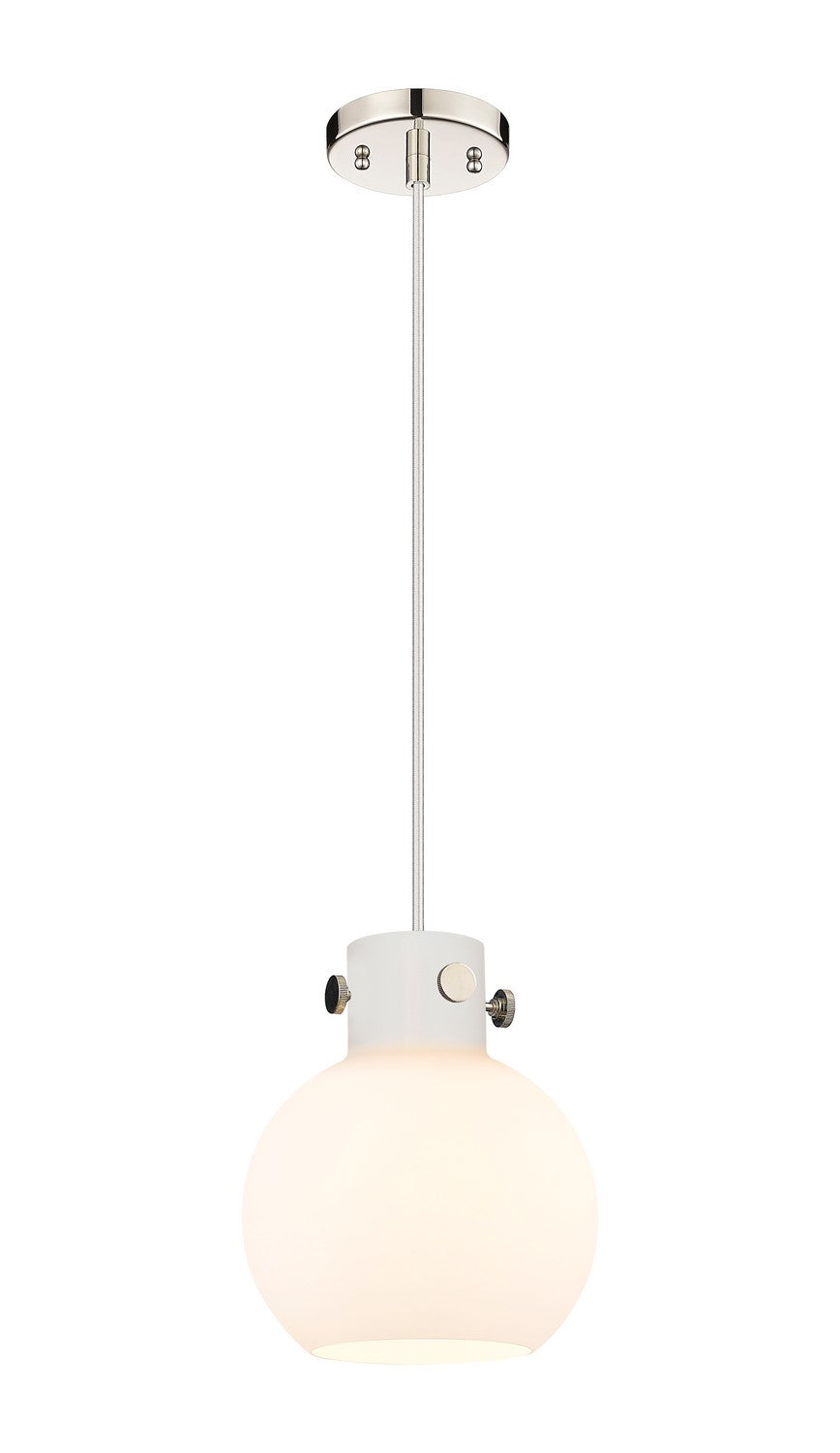 Innovations Newton 410-1PS-PN-G410-8WH Pendant Light - Polished Nickel