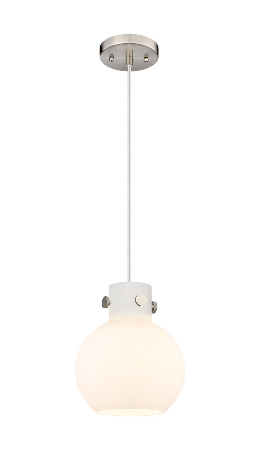 Innovations Newton 410-1PS-SN-G410-8WH Pendant Light - Brushed Satin Nickel