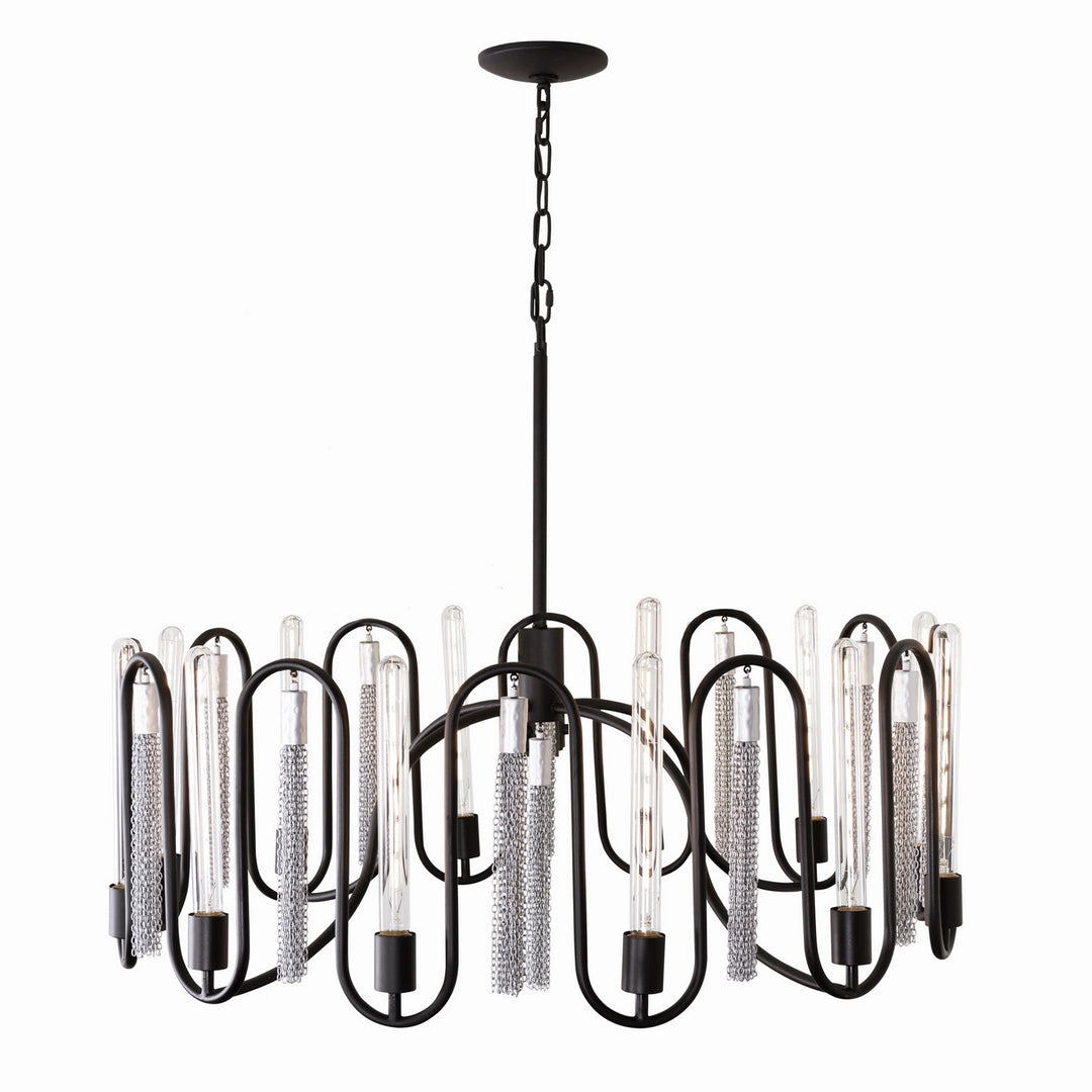 Varaluz Darden 354P12MBCH Chandelier Light - Matte Black/Painted Chrome
