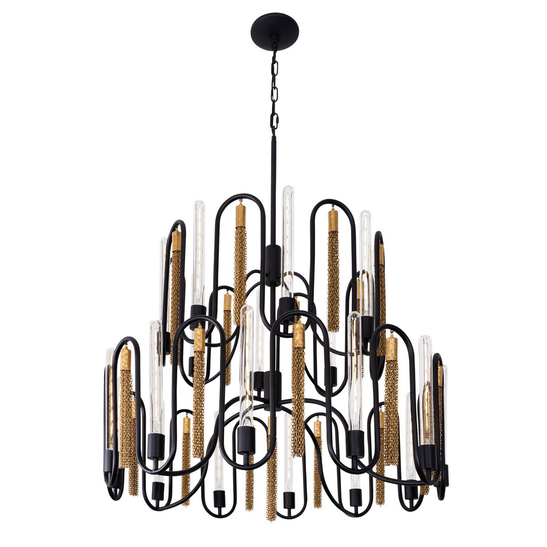 Varaluz Darden 354P20MBAG Chandelier Light - Matte Black/Antique Gold