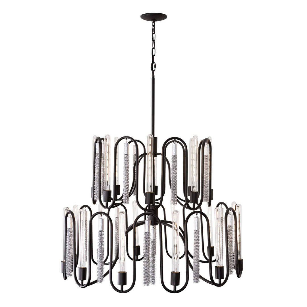 Varaluz Darden 354P20MBCH Chandelier Light - Matte Black/Painted Chrome