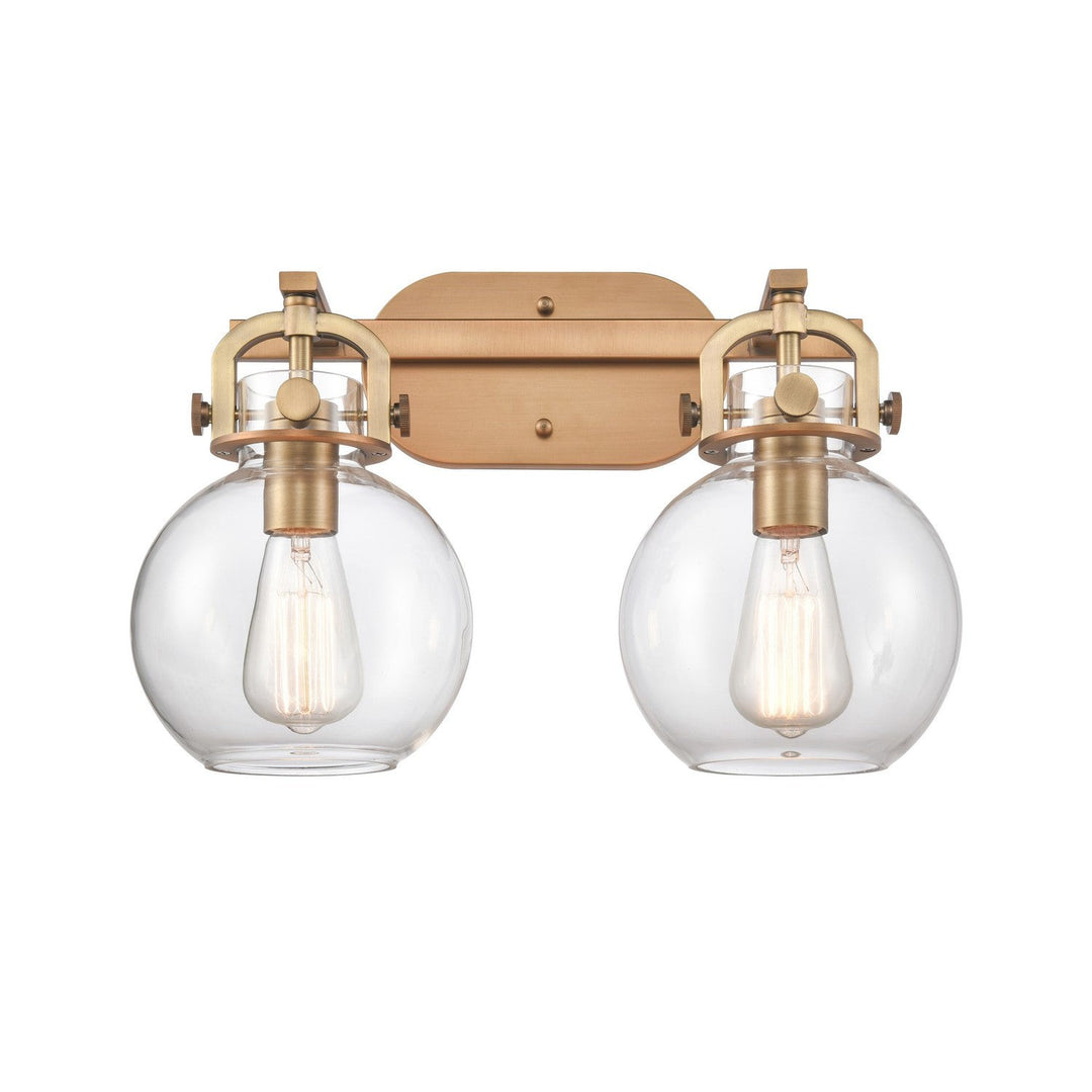 Innovations Downtown Urban 410-2W-BB-G410-7CL Bath Vanity Light 17 in. wide - Brushed Brass