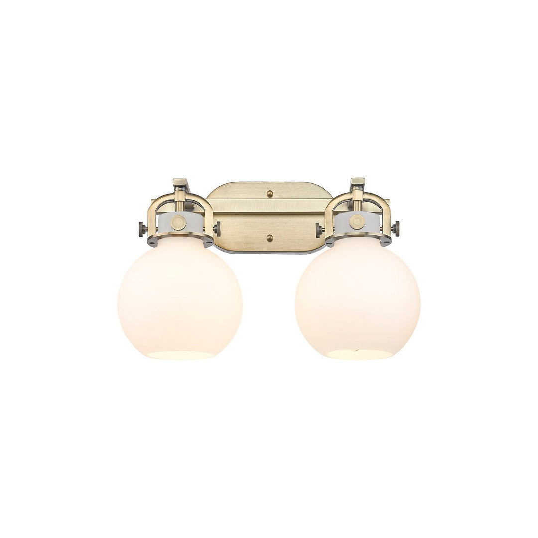 Innovations Newton 410-2W-BB-G410-7WH Bath Vanity Light 17 in. wide - Brushed Brass