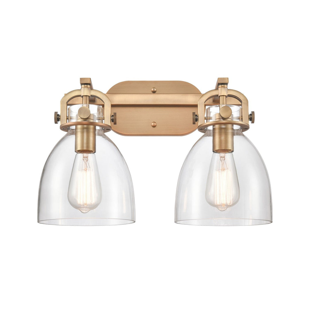 Innovations Downtown Urban 410-2W-BB-G412-7CL Bath Vanity Light 17 in. wide - Brushed Brass