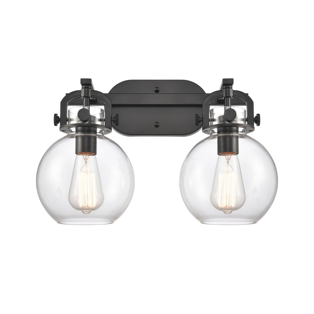 Innovations Downtown Urban 410-2W-BK-G410-7CL Bath Vanity Light 17 in. wide - Matte Black