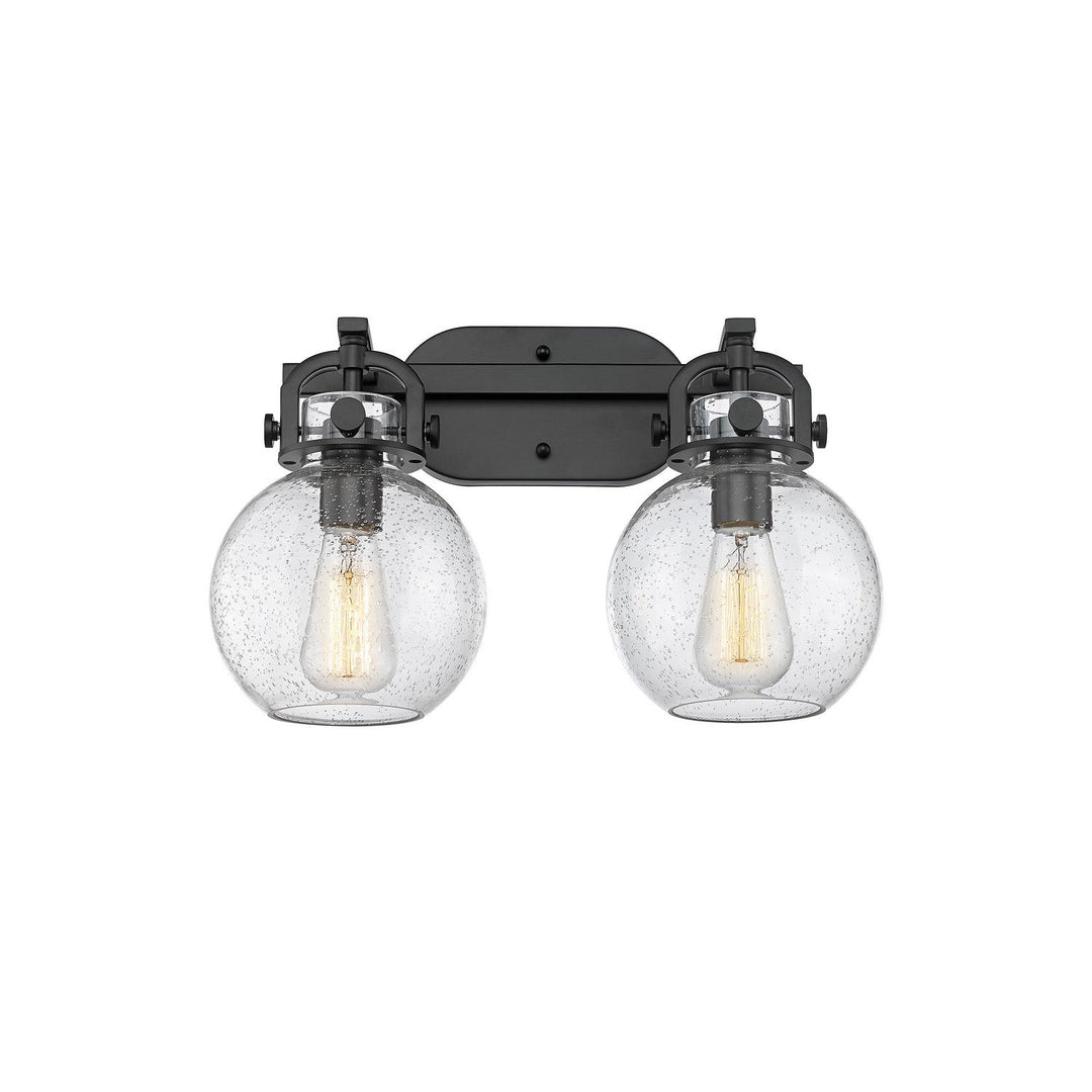 Innovations Newton 410-2W-BK-G410-7SDY Bath Vanity Light 17 in. wide - Matte Black