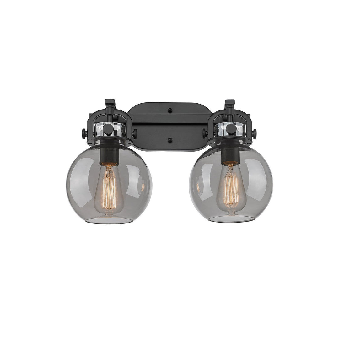 Innovations Newton 410-2W-BK-G410-7SM Bath Vanity Light 17 in. wide - Matte Black