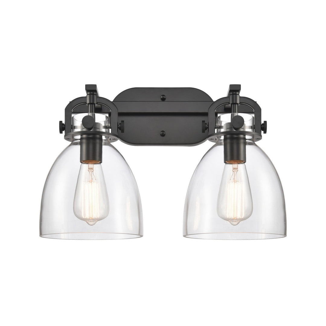 Innovations Downtown Urban 410-2W-BK-G412-7CL Bath Vanity Light 17 in. wide - Matte Black