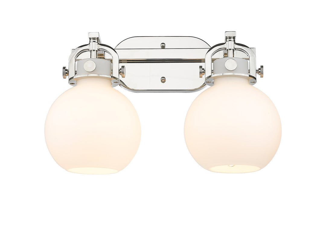 Innovations Newton 410-2W-PN-G410-7WH Bath Vanity Light 17 in. wide - Polished Nickel