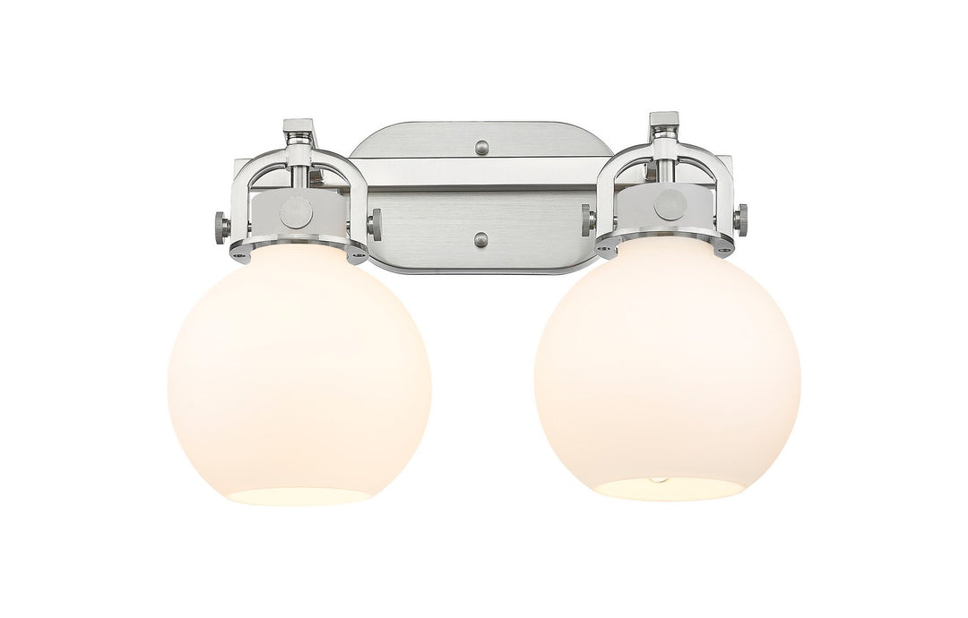 Innovations Newton 410-2W-SN-G410-7WH Bath Vanity Light 17 in. wide - Brushed Satin Nickel