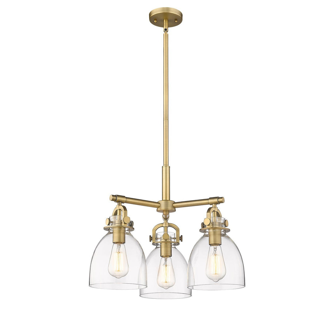 Innovations Downtown Urban 410-3CR-BB-G412-7CL Pendant Light - Brushed Brass