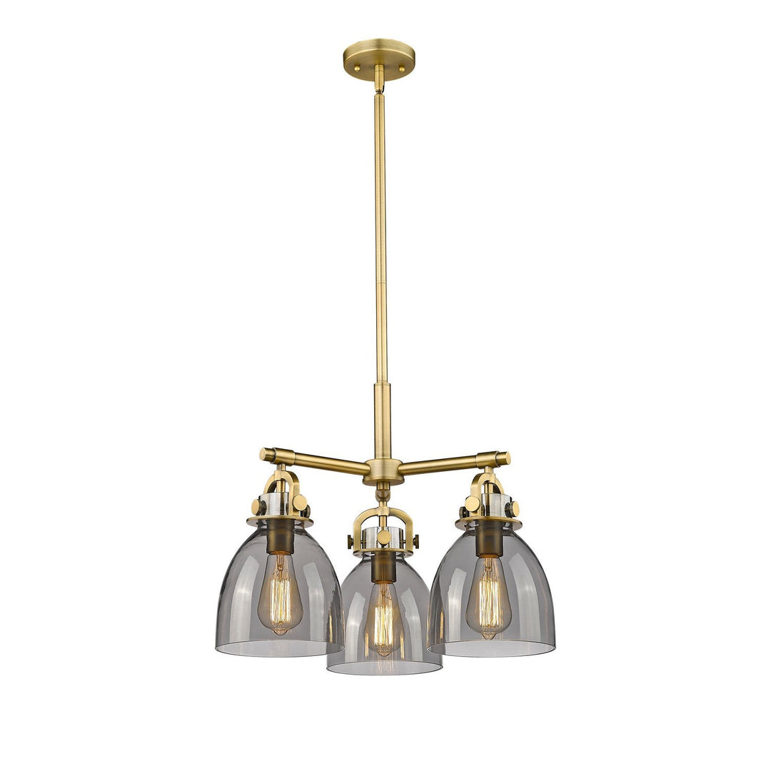 Innovations Downtown Urban 410-3CR-BB-G412-7SM Pendant Light - Brushed Brass