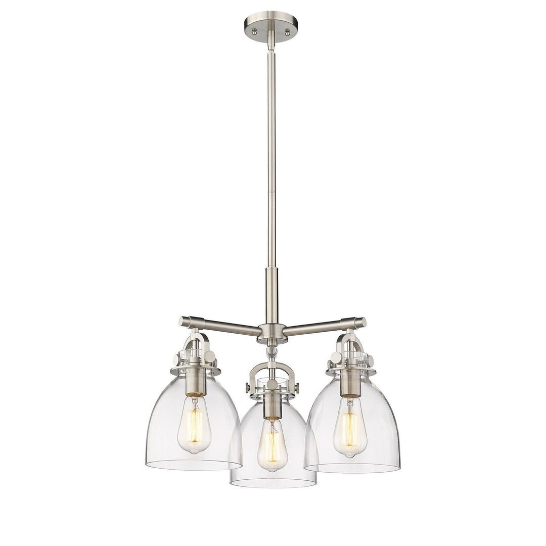 Innovations Downtown Urban 410-3CR-SN-G412-7CL Pendant Light - Satin Nickel