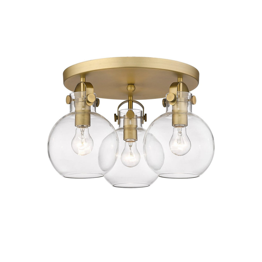 Innovations Downtown Urban 410-3F-BB-G410-7CL Ceiling Light - Brushed Brass