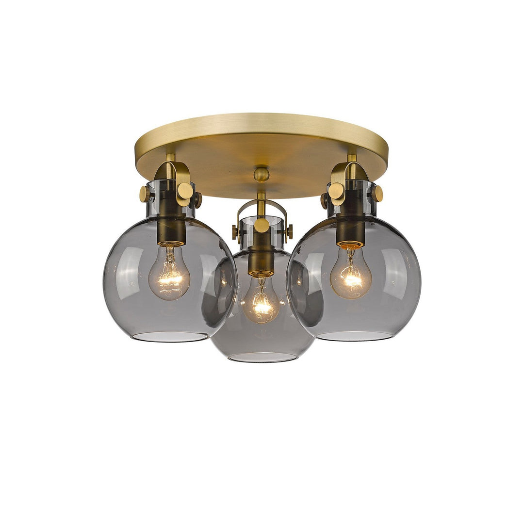 Innovations Downtown Urban 410-3F-BB-G410-7SM Ceiling Light - Brushed Brass