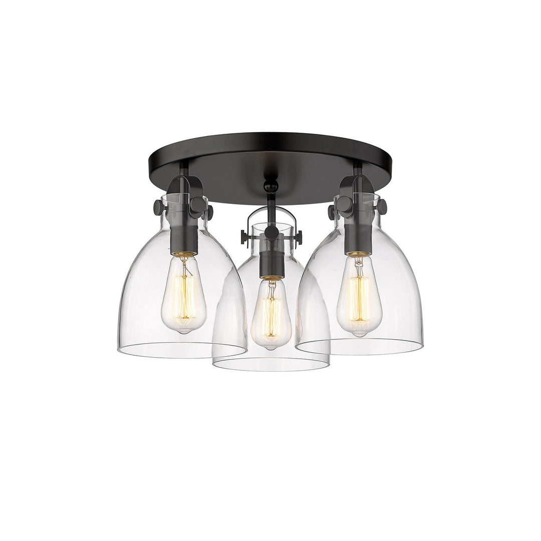 Innovations Downtown Urban 410-3F-BK-G412-7CL Ceiling Light - Matte Black