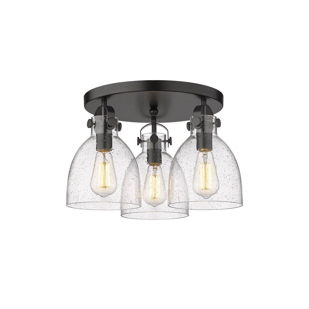 Innovations Downtown Urban 410-3F-BK-G412-7SDY Ceiling Light - Matte Black